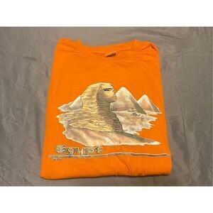 Vintage Egypt Shirt Mens Large Orange Sphinx